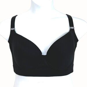 Back Smoothing Full Coverage Bra Size 48/50 E Adjustable Straps Black New